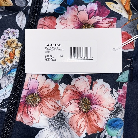 JOHNNY WAS ACTIVE Floral Zip Athletic Jacket XS NWT Fall Dance Fitted Sport Luxe - Picture 6 of 9